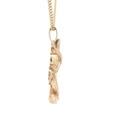 PENDANT 14KP 7.3G HORSE HEAD CZ HORSE RED EYE