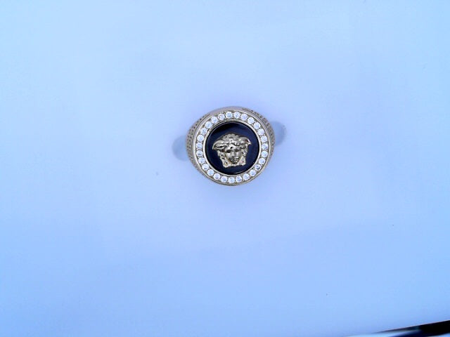 RING14KR 8.0G MEDUSA #10 CZ  ONIX STYLE VERSACE HE