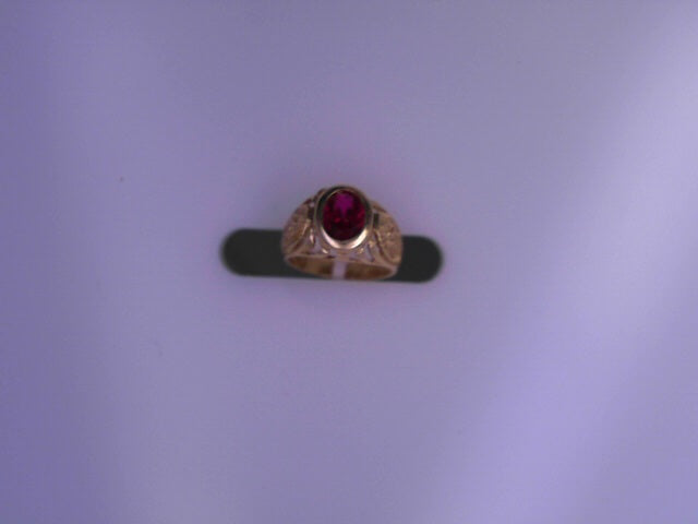 RING 14KR 2.3G VIRGEN #1.5 OVALCZRED