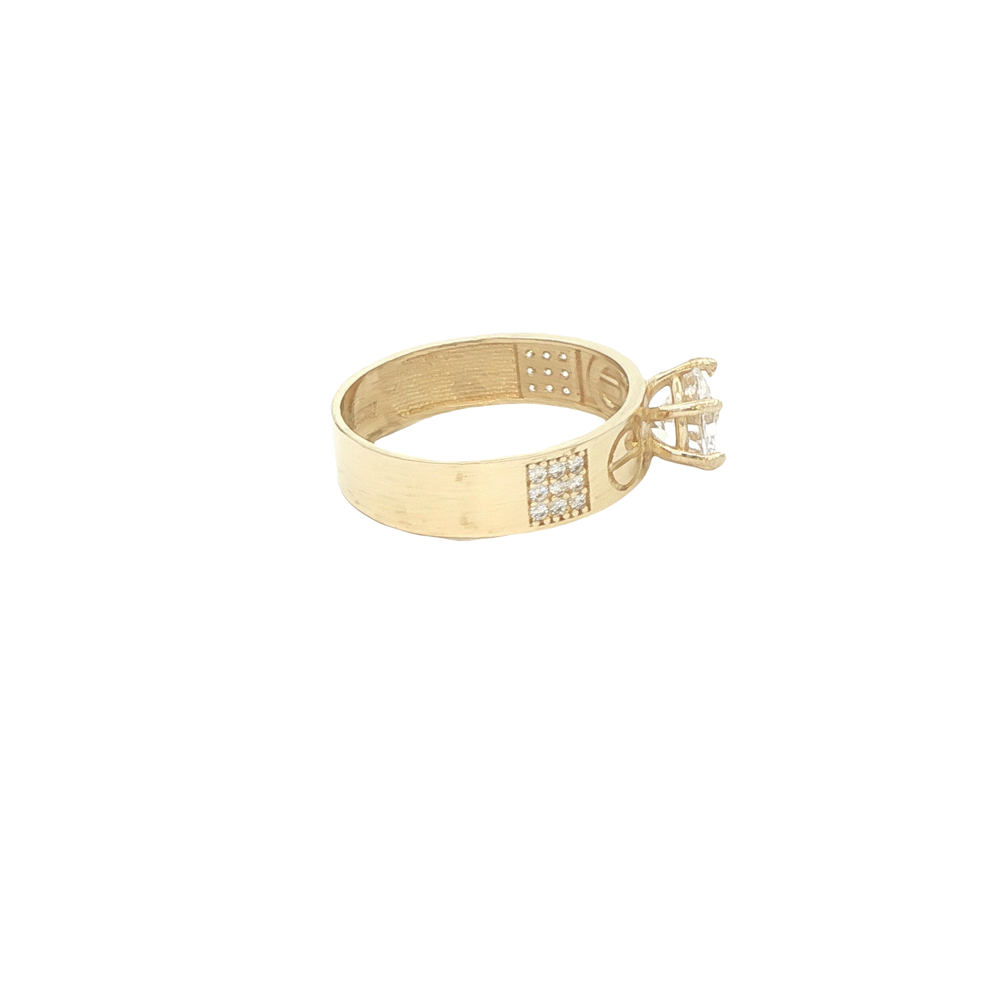 14 KARAT RING SIZE 7.5 WEIGHT: 2.8G : 5MM CZ SOLIT