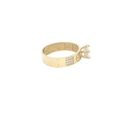 14 KARAT RING SIZE 7.5 WEIGHT: 2.8G : 5MM CZ SOLIT