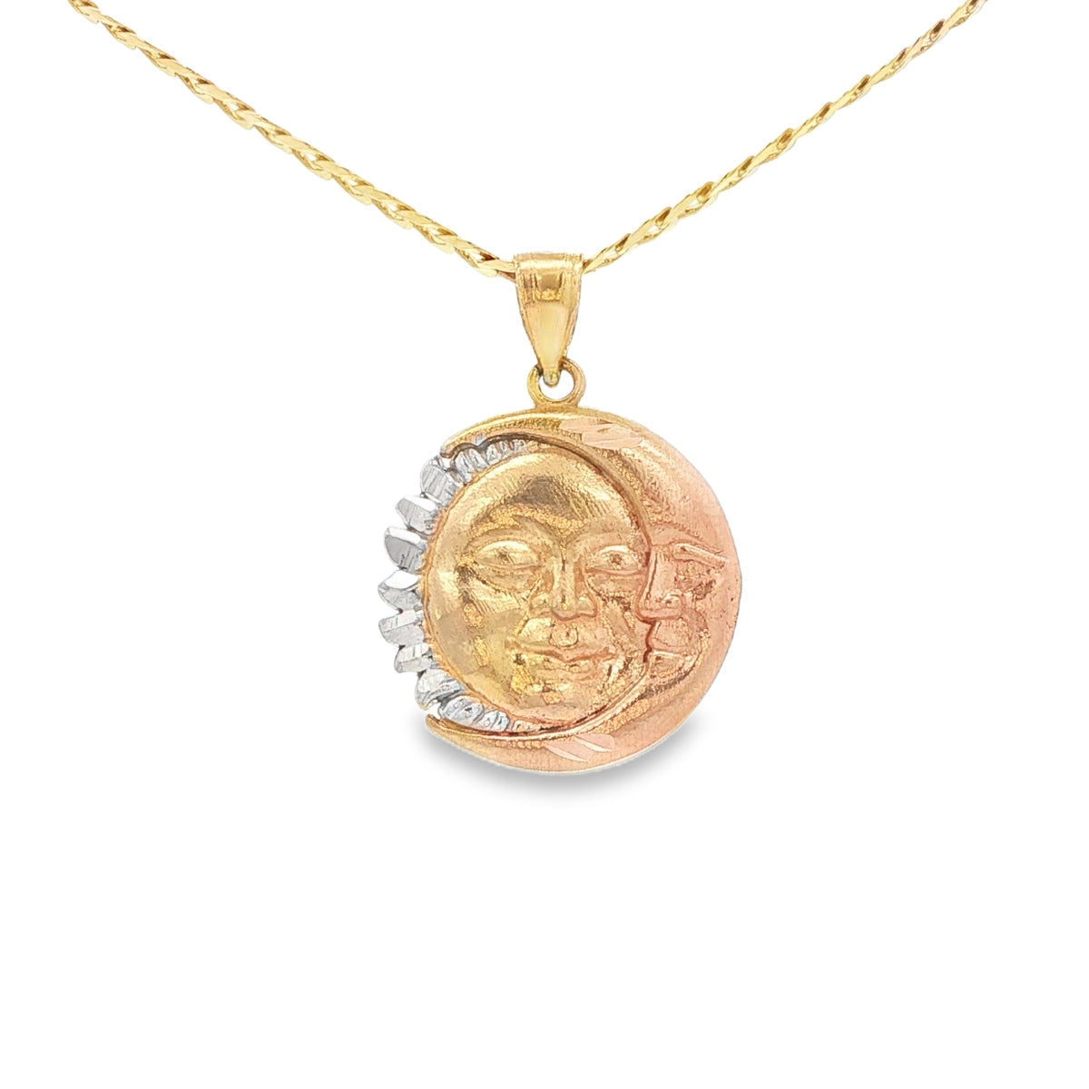 PENDANT 14KP 2.2G PENDANT 3TONE 1/2SUN & 1/2MOON