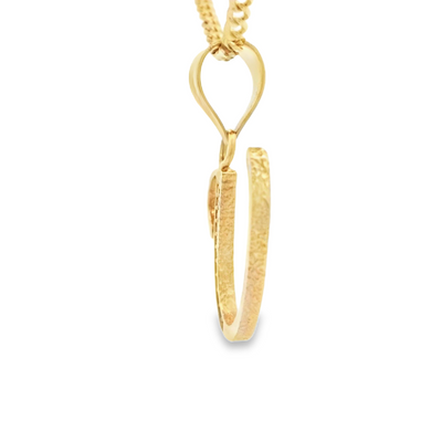 PENDANT 14K Letter U CZ Italian