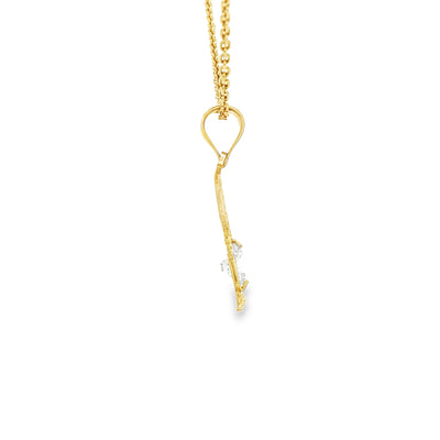 PENDANT 14KP BOY CZ CLEAR BELLY BOY