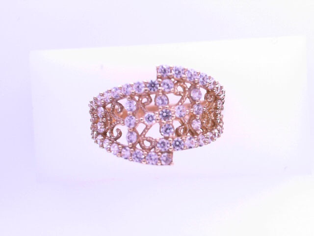 14 KARAT RING SIZE 6.75 WEIGHT: 3.8G : CZ FILAGREE