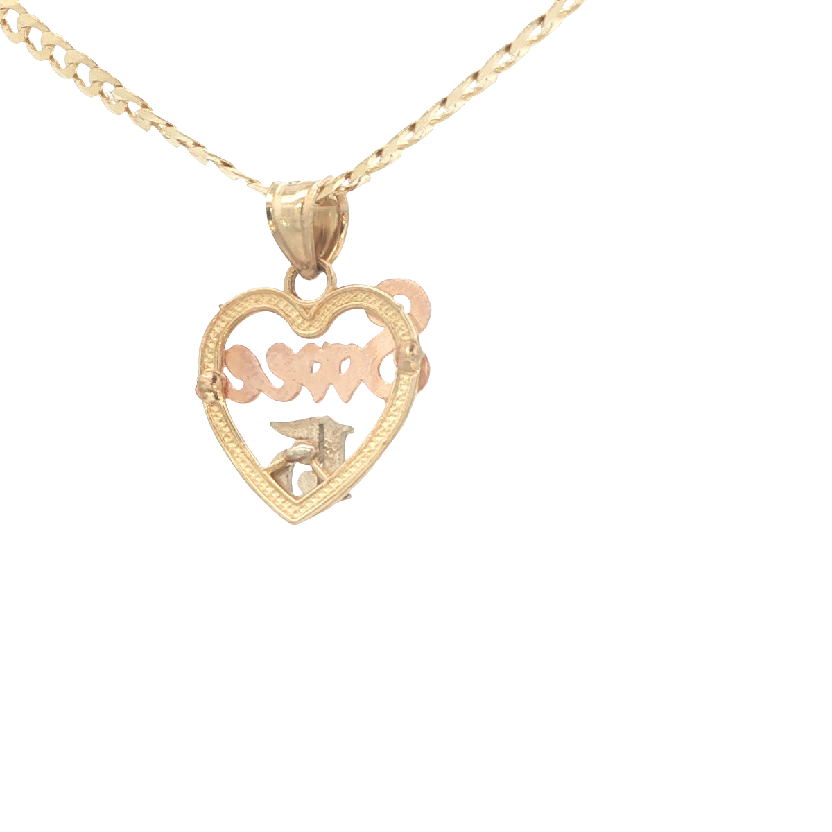 14K PENDANT Sweet15 3TONE HEART