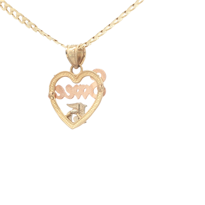 14K PENDANT Sweet15 3TONE HEART