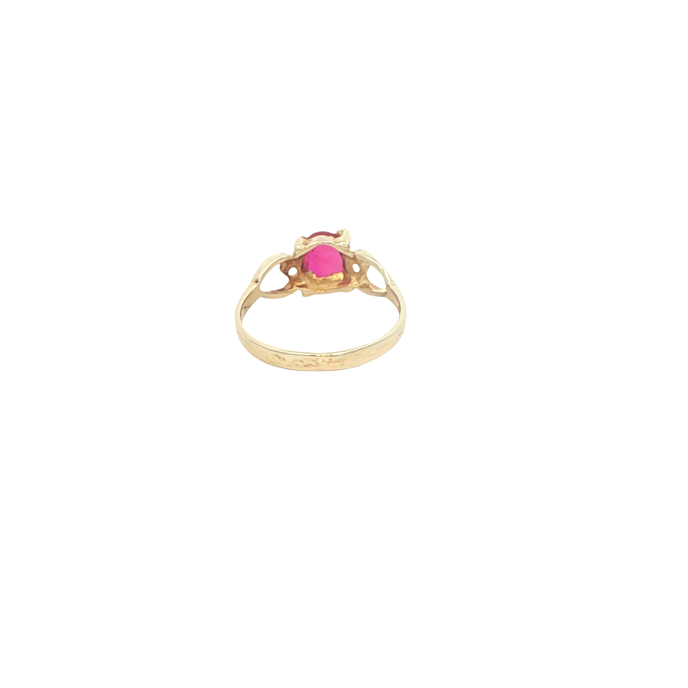 14 KARAT RING SIZE 1.5 WEIGHT: 0.9G : CZ RED OVAL