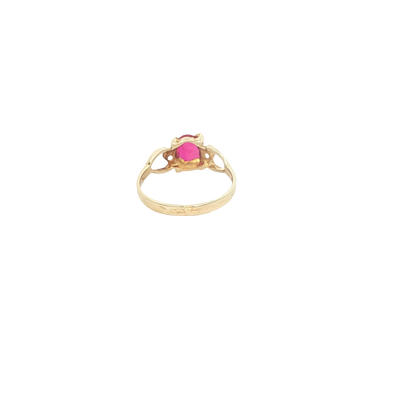 14 KARAT RING SIZE 1.5 WEIGHT: 0.9G : CZ RED OVAL