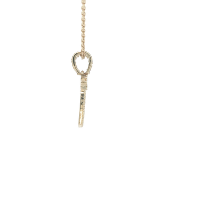 14 KARAT CHARM CZ LETTER V WITH CROWN