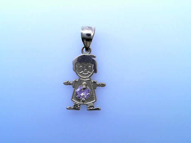 14K PENDENT 1.1G BOY CZ PINK BELLY BOY