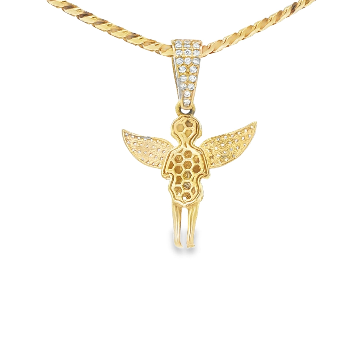 PENDANT 14K ANGEL CZ ANGEL RED EYES