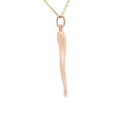 PENDANT 14K HORN ITALIAN HORN ROSE GOLD