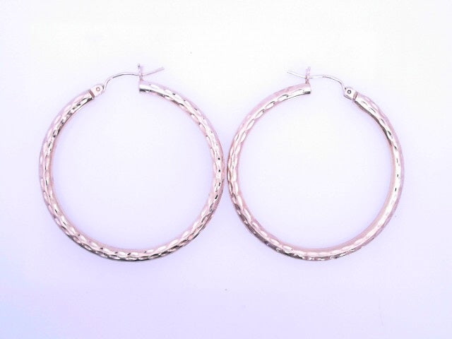 14 KARAT MEDIUM HOOP EARRINGS WEIGHT: 4.3G : 39MM