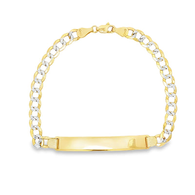 14 KARAT CUBAN ITALIAN CURB BRACELET LENGTH 8 WEIG