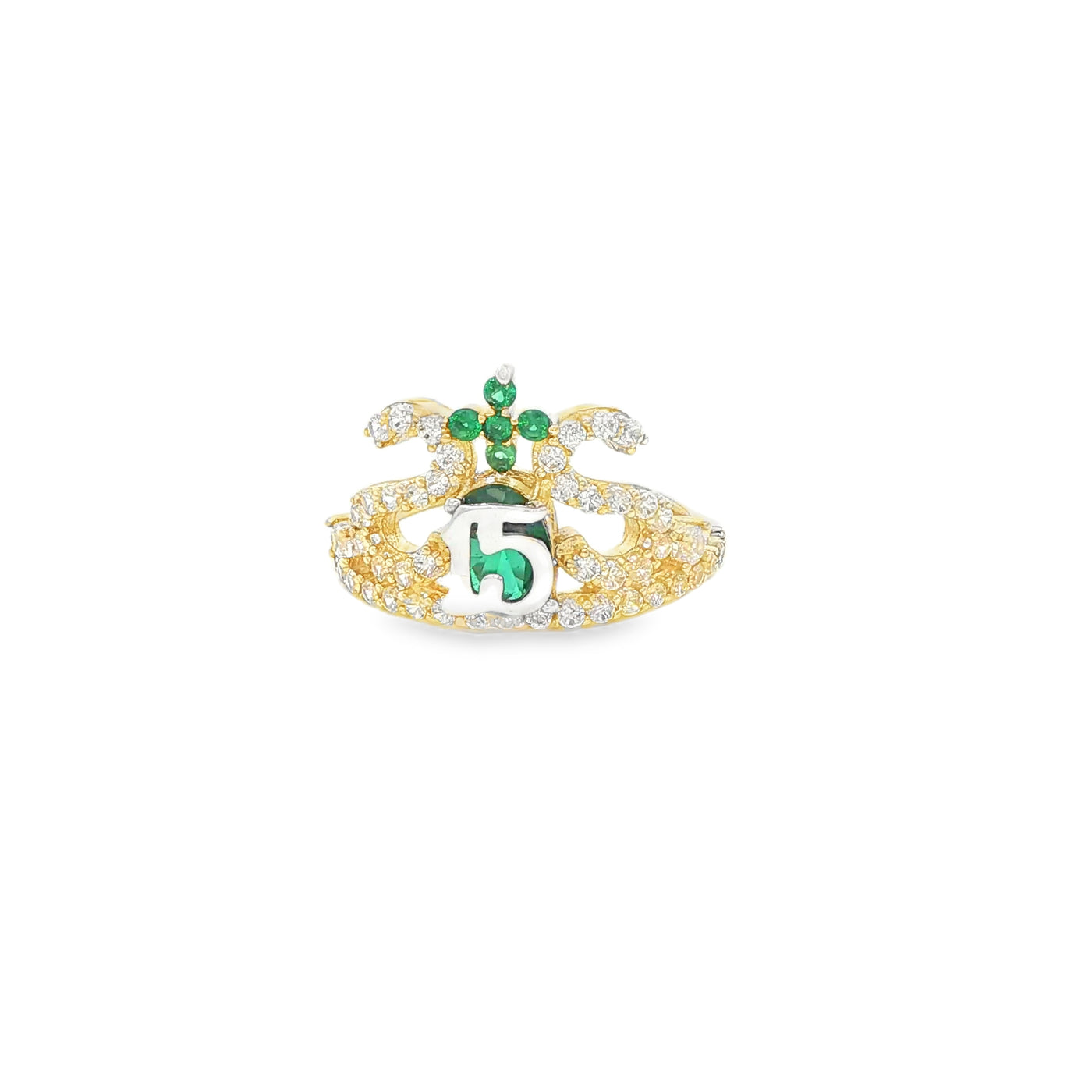 14 KARAT RING SIZE 7 WEIGHT: 2.9G : CZ QUINCE 15 G