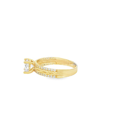 14 KARAT RING SIZE 7.5 WEIGHT: 2.4G : 3.7MM CZ SOL