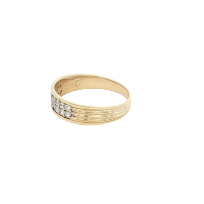 14 KARAT RING SIZE 10 WEIGHT: 3.9G : 5.7MM CZ 2 RO
