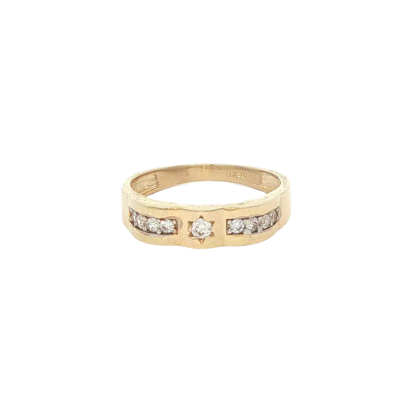 14 KARAT RING SIZE 7.5 WEIGHT: 2.6G : 4.5MM CZ STA
