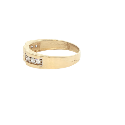 14 KARAT RING SIZE 10 WEIGHT: 3.6G : 5.4MM CZ STAR