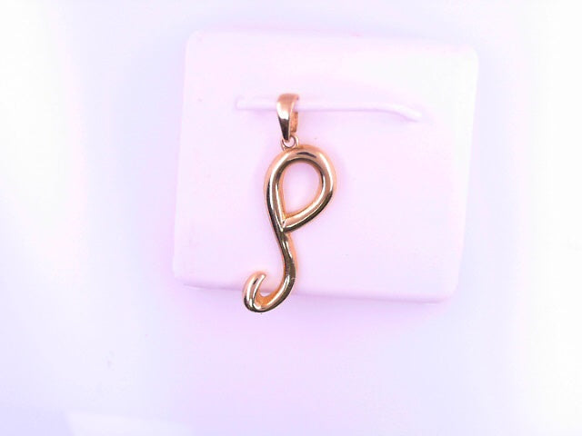 PENDANT 14K 1.8G LETTER P SCRIPT LETTER POLISHED