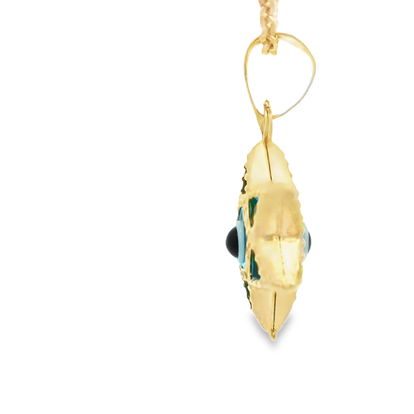 PENDANT 14K EVIL EYE BLUE STAR MILIGRAIN