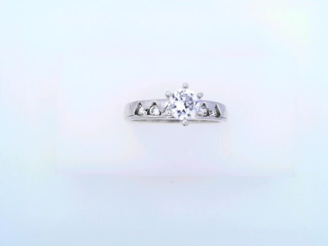 RING 14KRW 13.0G #71/2 TRIO #91/2 CZ SATIN POLISH