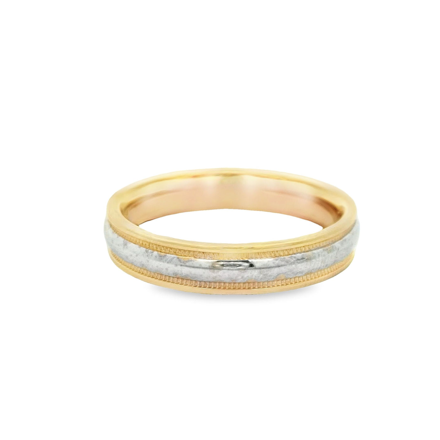 14KR Band Two-Tone Miligrain Ring