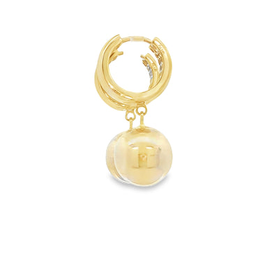 14 KARAT DROP EARRINGS HUGGIE BALL END