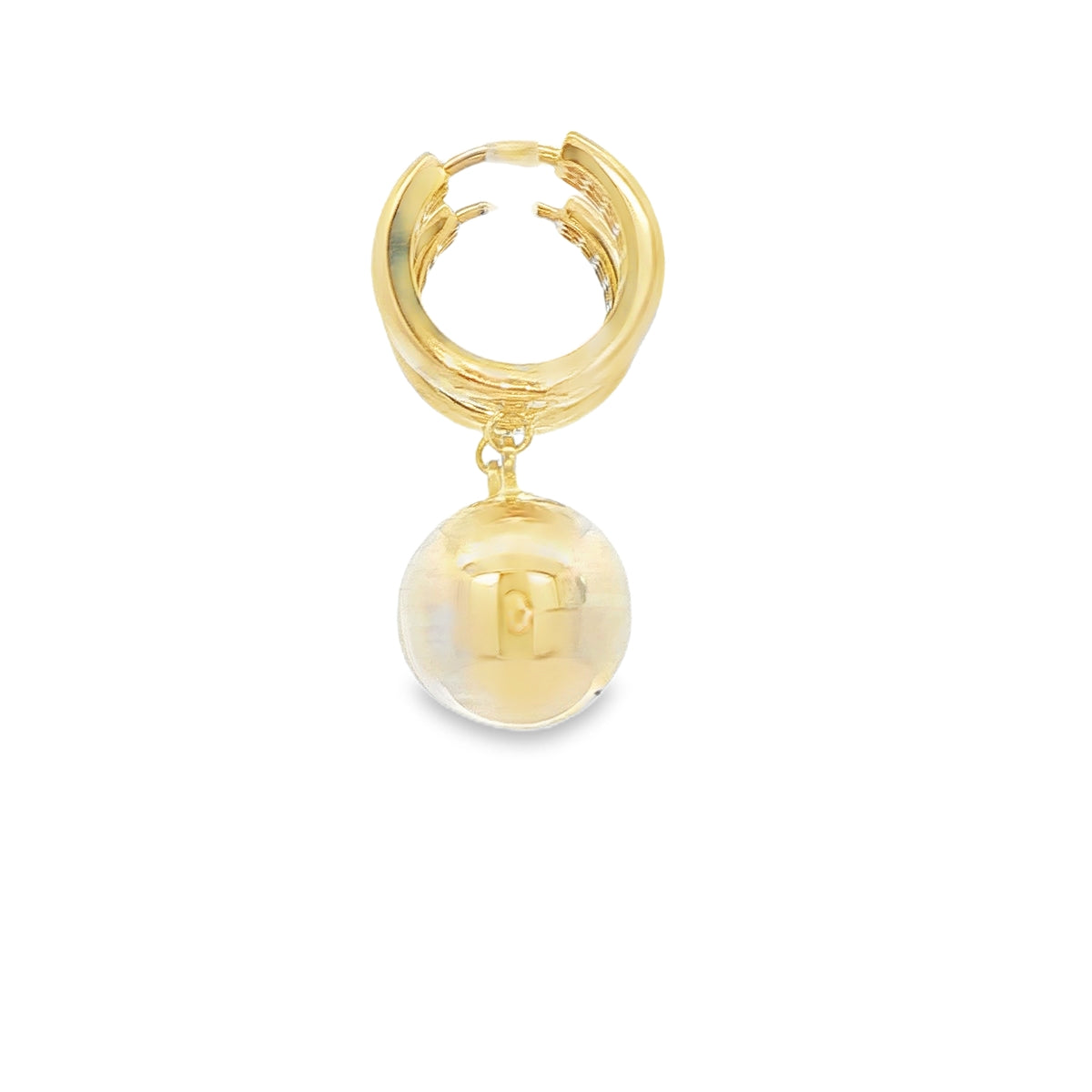 14 KARAT DROP EARRINGS HUGGIE BALL END