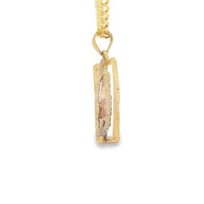 PENDANT 14K 2.7G GUADALUPE 3TONE RECTANGLE