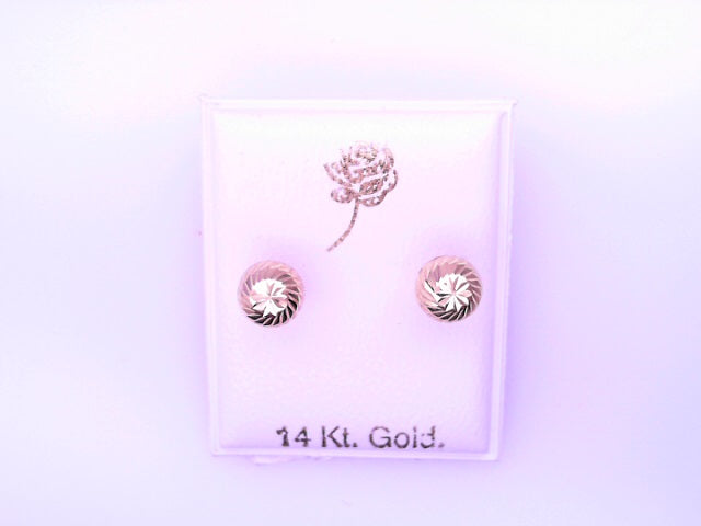 14 KARAT STUD EARRINGS WEIGHT: 0.8G : 5MM CZ CLEAR