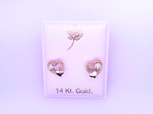 14 KARAT STUD EARRINGS WEIGHT: 0.7G : 5MM CZ CLEAR