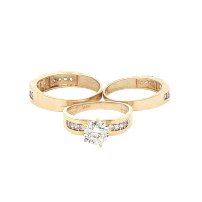 14 KARAT RING SIZE 10 WEIGHT: 3.6G : 5.4MM CZ STAR