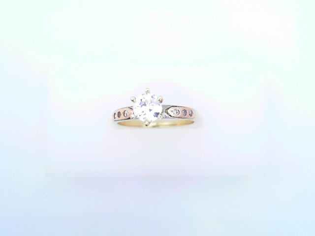 14 KARAT SATIN RING SIZE 6.5 WEIGHT: 2.2G
CZ 3TON