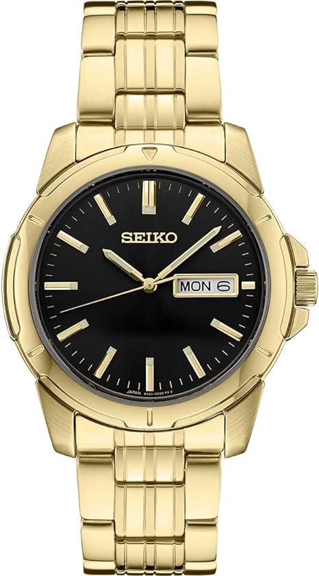 Seiko Men's SUR358 Essentials Stainless Steel w/ Gold Finish Watch