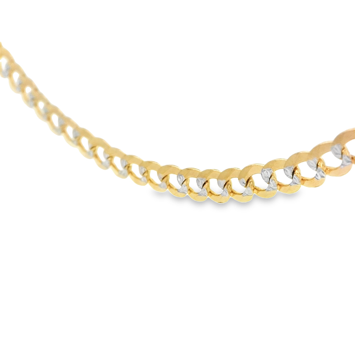 14K Diamond Cut Cuban Italian Curb Chain 3.6MM