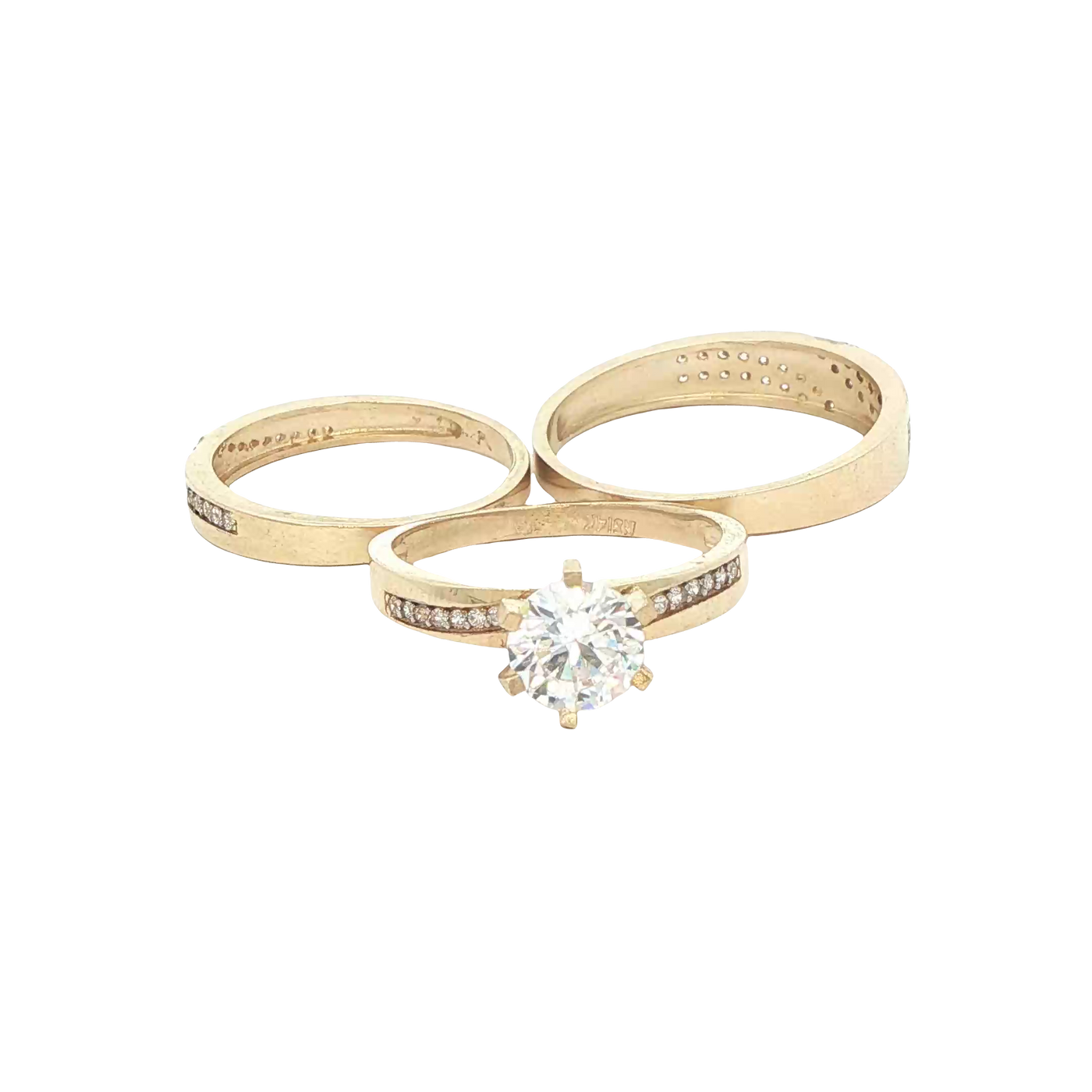 14 KARAT RING SIZE 9.75 WEIGHT: 2.9G : 4.5MM CZ 2