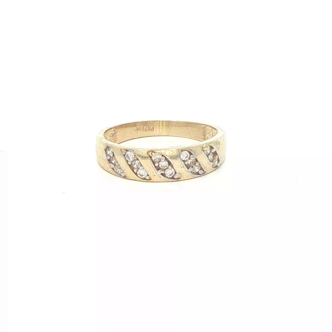 14 KARAT RING SIZE 7.5 WEIGHT: 2.5G : 4.5MM CZ 5 S