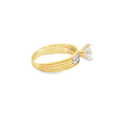 14 KARAT RING SIZE 7.25 WEIGHT: 3.2G : 5MM CZ SOLI