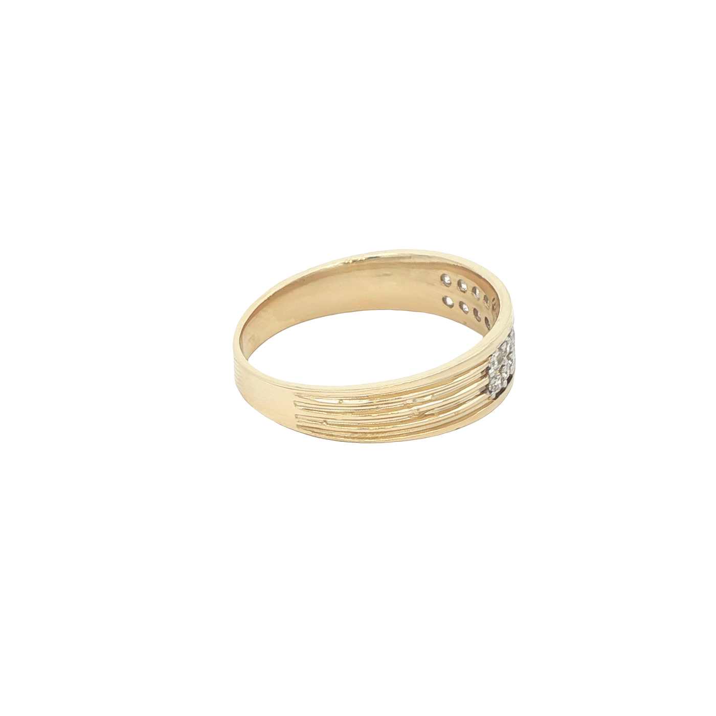 14 KARAT RING SIZE 10 WEIGHT: 3.9G : 5.7MM CZ 2 RO