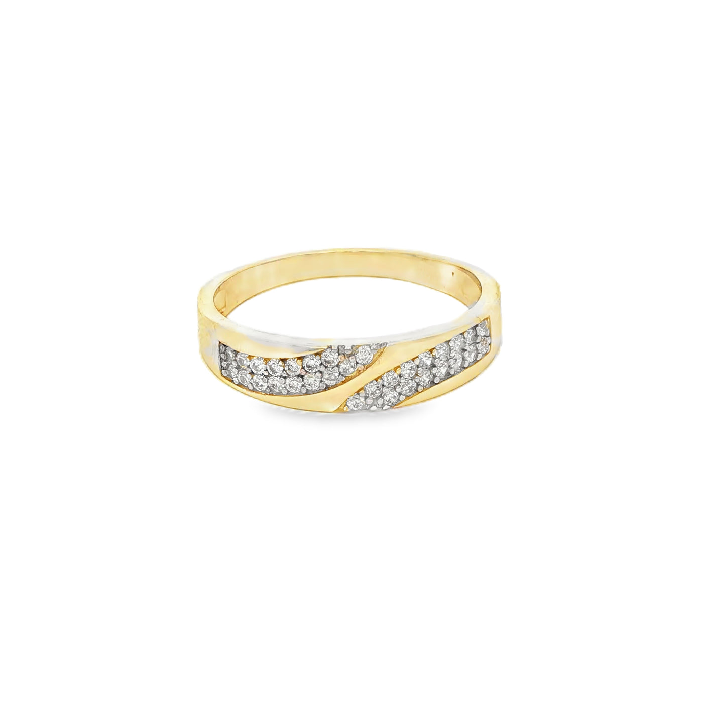 14 KARAT RING SIZE 9.5 WEIGHT: 3.1G : 4.6MM CZ HAL