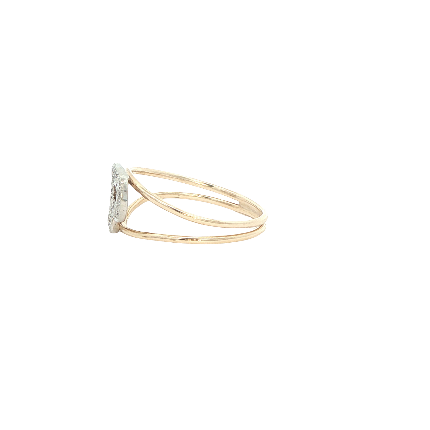 14 KARAT RING SIZE 5.25 WEIGHT: 1.5G : CZ LETTER P