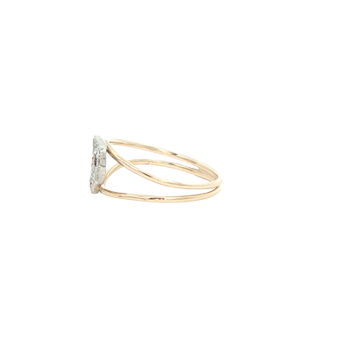 14 KARAT RING SIZE 5.25 WEIGHT: 1.5G : CZ LETTER P