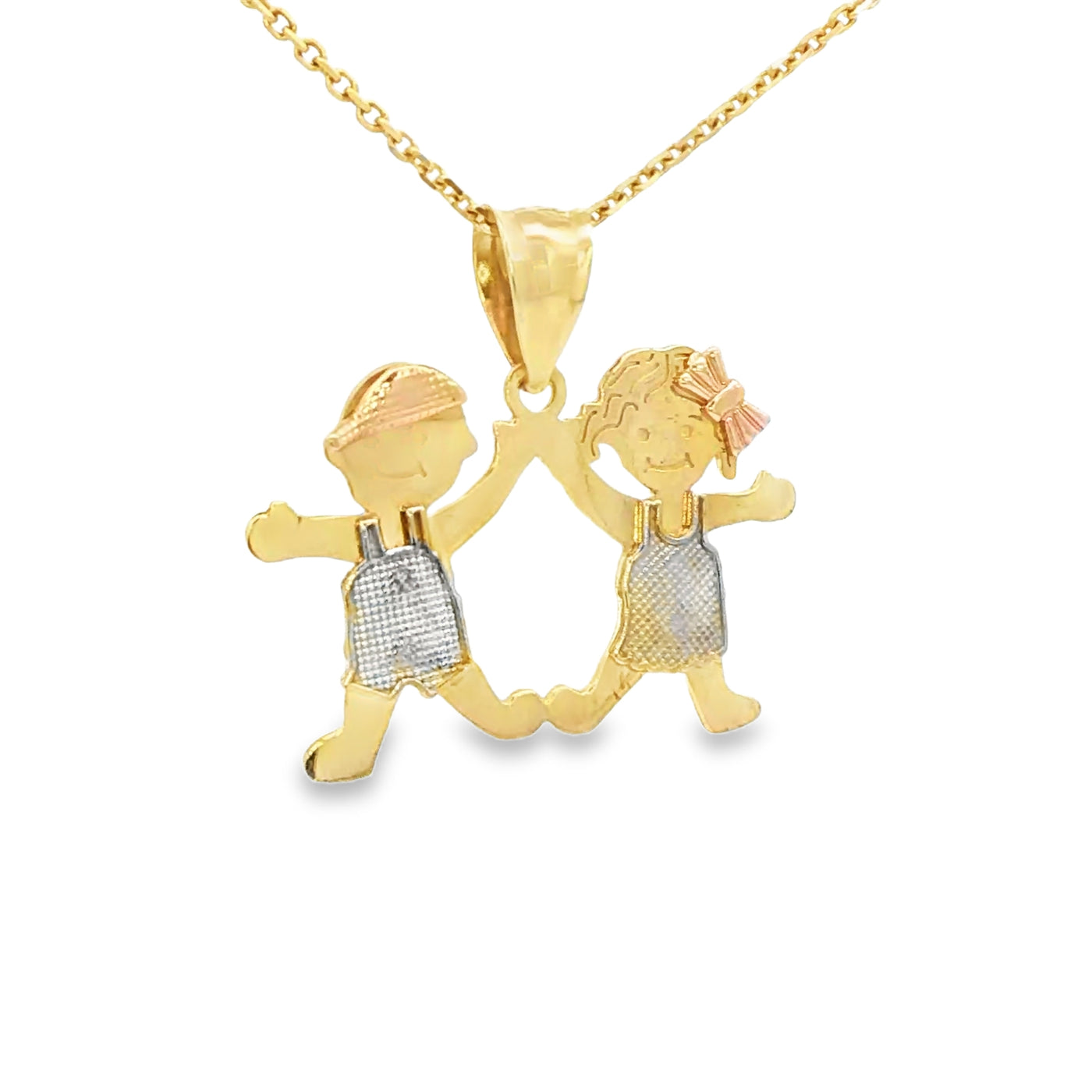 PENDANT 14K 2.6G BOY N GIRL BOY GIRL 3TONE
