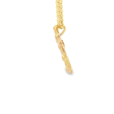 14 KARAT PENDANT NATURAL DIAMOND CROSS QUILT PATTERN