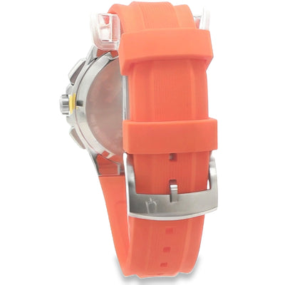 BULOVA SILVER BEZEL ORANGE SILICONE