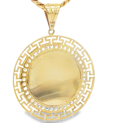 PENDANT 14 KARAT  WEIGHT: 10.7G
SIZE/ OTHER: CZ G