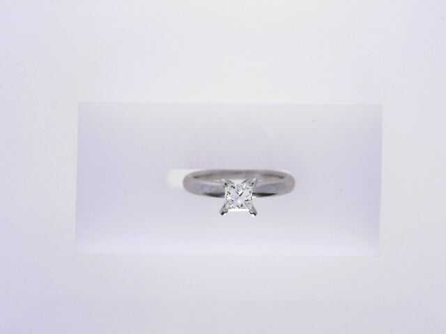 RING 14K WHITE #4 2.8g ENGAGEMENT SOLITARY DIAMOND