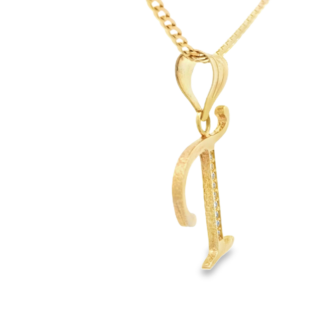 PENDANT 14KP LTR T CZ LETTER T